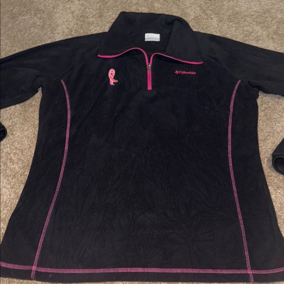 Columbia Black Fleece with Breast Cancer Ribbon and Pink Trim - XL - Picture 1 of 6